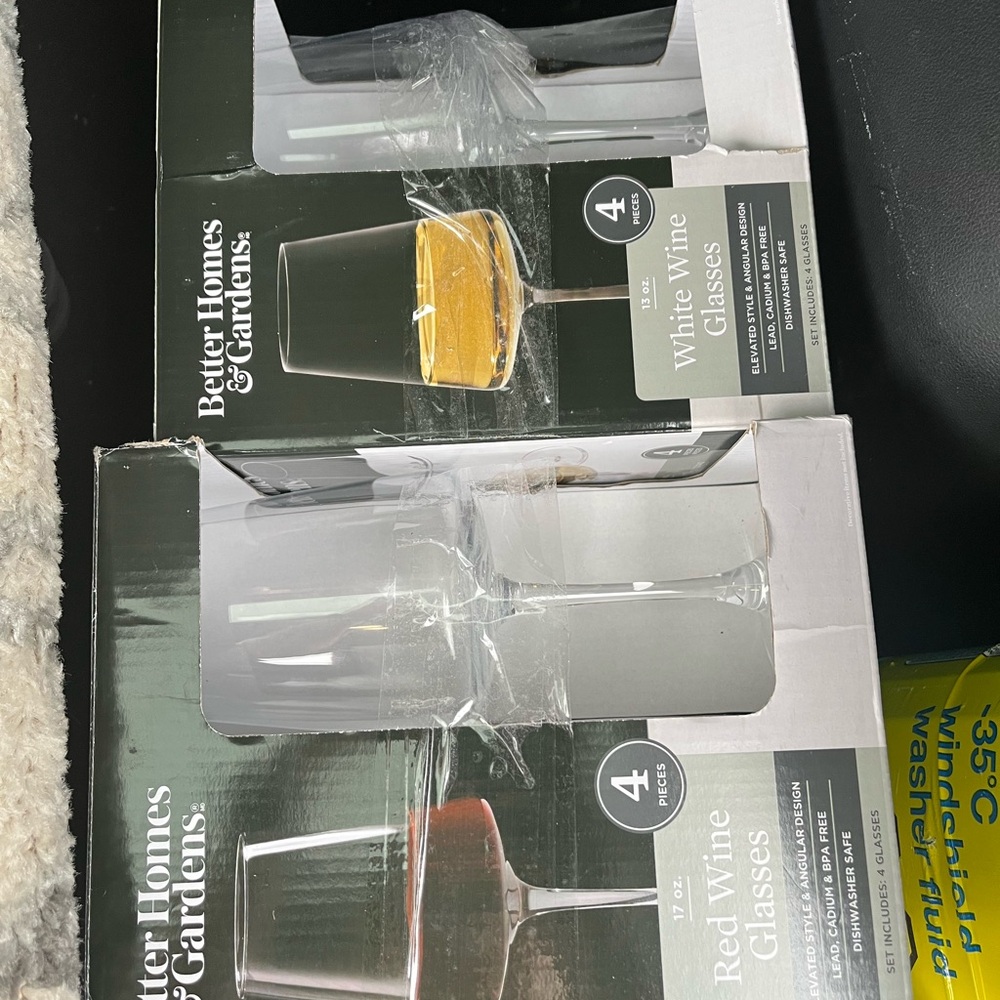 8 wine glasses.